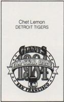 1984 All-Star Game Program Inserts #NNO Chet Lemon Back