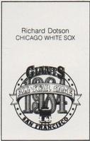 1984 All-Star Game Program Inserts #NNO Richard Dotson Back