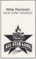1985 All-Star Game Program Inserts #NNO Willie Randolph Back