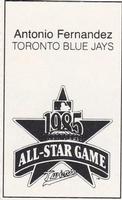 1985 All-Star Game Program Inserts #NNO Tony Fernandez Back