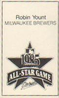 1985 All-Star Game Program Inserts #NNO Robin Yount Back