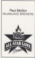 1985 All-Star Game Program Inserts #NNO Paul Molitor Back