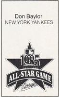 1985 All-Star Game Program Inserts #NNO Don Baylor Back