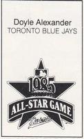1985 All-Star Game Program Inserts #NNO Doyle Alexander Back