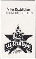1985 All-Star Game Program Inserts #NNO Mike Boddicker Back