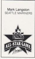 1985 All-Star Game Program Inserts #NNO Mark Langston Back