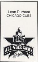 1985 All-Star Game Program Inserts #NNO Leon Durham Back