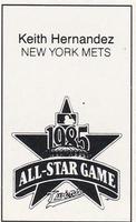 1985 All-Star Game Program Inserts #NNO Keith Hernandez Back