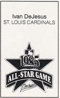 1985 All-Star Game Program Inserts #NNO Ivan DeJesus Back