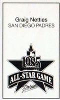 1985 All-Star Game Program Inserts #NNO Graig Nettles Back
