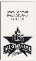 1985 All-Star Game Program Inserts #NNO Mike Schmidt Back