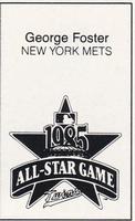 1985 All-Star Game Program Inserts #NNO George Foster Back