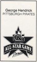 1985 All-Star Game Program Inserts #NNO George Hendrick Back