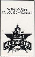 1985 All-Star Game Program Inserts #NNO Willie McGee Back