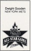 1985 All-Star Game Program Inserts #NNO Dwight Gooden Back
