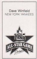 1985 All-Star Game Program Inserts #NNO Dave Winfield Back