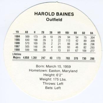 1989 Cadaco Discs #NNO Harold Baines Back