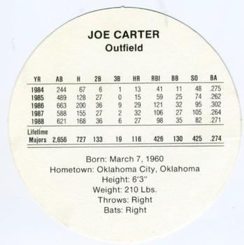 1989 Cadaco Discs #NNO Joe Carter Back