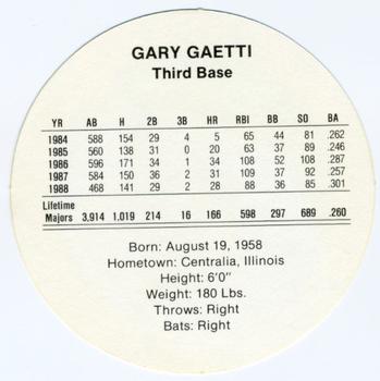 1989 Cadaco Discs #NNO Gary Gaetti Back