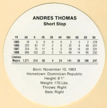 1989 Cadaco Discs #NNO Andres Thomas Back