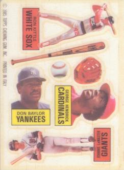 1985 Topps Rub-downs #NNO Don Baylor / George Hendrick / Ron Kittle / Johnnie LeMaster Front