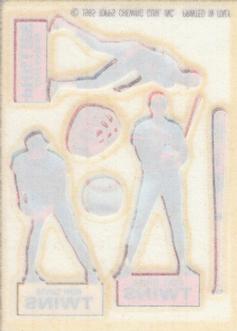 1985 Topps Rub-downs #NNO Ron Davis / Kent Hrbek / Juan Samuel Back