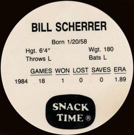 1985 Cain's Detroit Tigers Discs #NNO Bill Scherrer Back