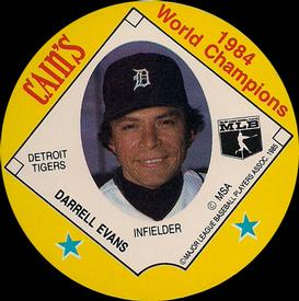 1985 Cain's Detroit Tigers Discs #NNO Darrell Evans Front