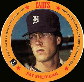 1987 Cain's Detroit Tigers Discs #18 Pat Sheridan Front