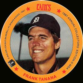 1987 Cain's Detroit Tigers Discs #20 Frank Tanana Front