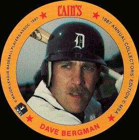 1987 Cain's Detroit Tigers Discs #4 Dave Bergman Front