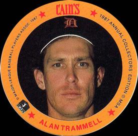 1987 Cain's Detroit Tigers Discs #7 Alan Trammell Front