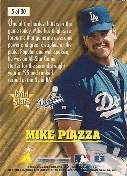 1996 Score - Gold Stars #5 Mike Piazza Back