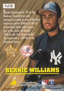 1996 Score - Gold Stars #9 Bernie Williams Back