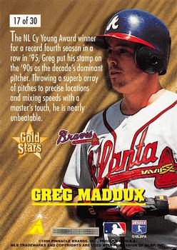 1996 Score - Gold Stars #17 Greg Maddux Back