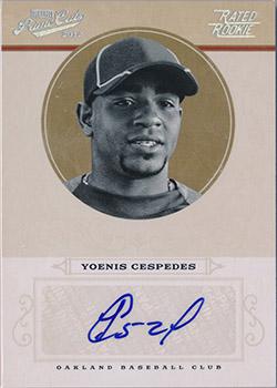 2012 Playoff Prime Cuts - Century Silver Signatures #100 Yoenis Cespedes Front