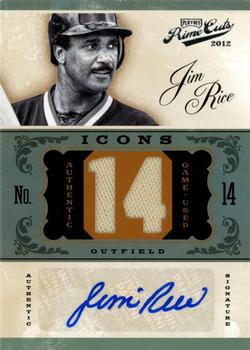 2012 Playoff Prime Cuts - Icons Jersey Number Signatures #13 Jim Rice Front
