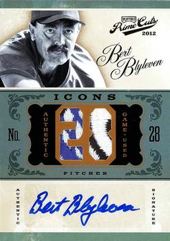 2012 Playoff Prime Cuts - Icons Materials Combos Prime Signatures #3 Bert Blyleven Front