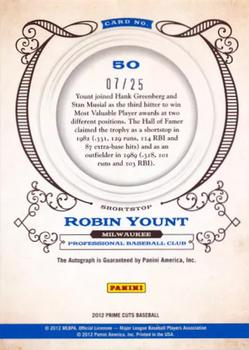 2012 Playoff Prime Cuts - Significant Signatures #50 Robin Yount Back