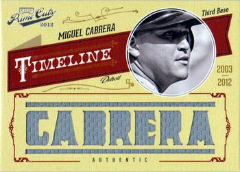 2012 Playoff Prime Cuts - Timeline Materials Custom Names #36 Miguel Cabrera Front
