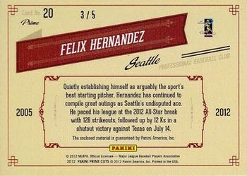 2012 Playoff Prime Cuts - Timeline Materials Prime Custom Names #20 Felix Hernandez Back