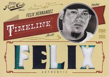 2012 Playoff Prime Cuts - Timeline Materials Prime Custom Names #20 Felix Hernandez Front