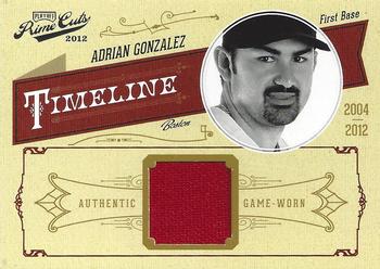 2012 Playoff Prime Cuts - Timeline Memorabilia #1 Adrian Gonzalez Front