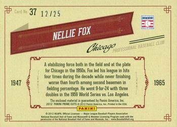 2012 Playoff Prime Cuts - Timeline Trios Materials MVP #37 Nellie Fox Back