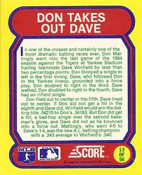 1988 Score - Magic Motion: Great Moments in Baseball #13 Don Mattingly: 09/30/1984 Back