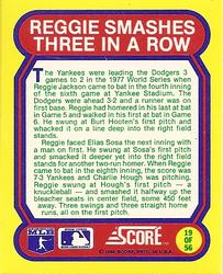 1988 Score - Magic Motion: Great Moments in Baseball #19 Reggie Jackson: 10/18/1977 Back