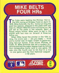 1988 Score - Magic Motion: Great Moments in Baseball #20 Mike Schmidt: 04/17/1976 Back
