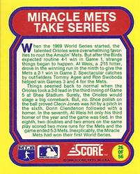 1988 Score - Magic Motion: Great Moments in Baseball #26 New York Mets: 10/16/1969 Back