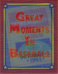 1988 Score - Magic Motion: Great Moments in Baseball #32 Roger Maris: 10/01/1961 Front