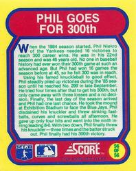 1988 Score - Magic Motion: Great Moments in Baseball #56 Phil Niekro: 10/06/1985 Back